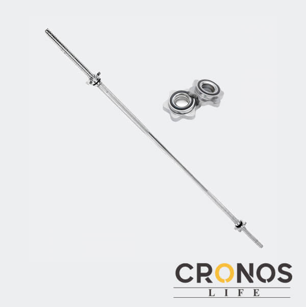 Barra recta cromada 1.20mt / 5kg - Cronos Life
