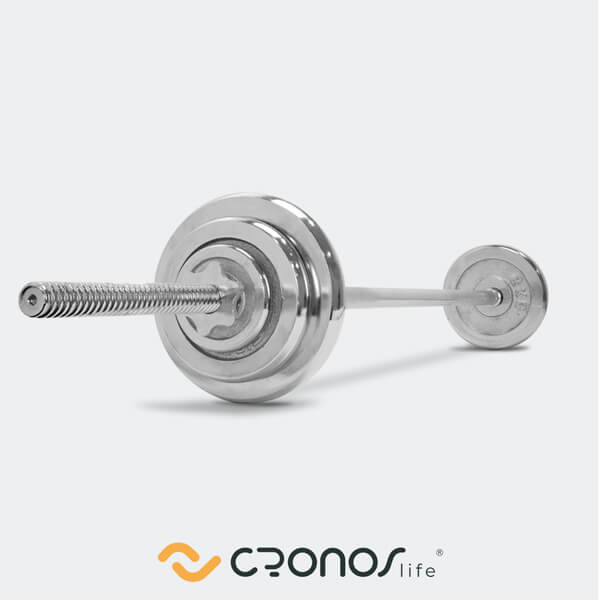 Barra recta cromada 1.50mt / 6kg - Cronos Life