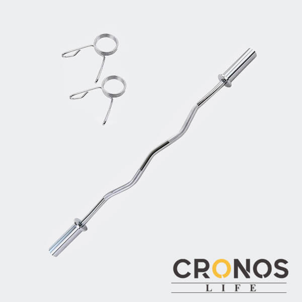 Barra curva olímpica 1.20mt / 6kg sin chapa- Cronos Life
