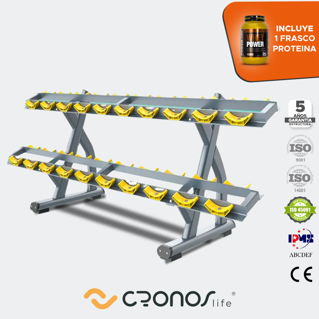 Rack Mancuernas 2 Niveles - Cronos Life